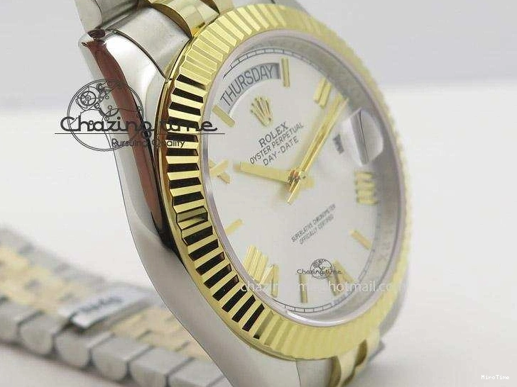 MiroTime 0108 DayDate II 41mm MK Best Edition SS RG Wrapped Sliver Dial Roman Marker On Bracelet A Casual 4005